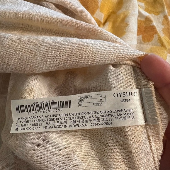 GUC Oysho- Floral Maxi Dress in Yellow and Brown. Size M - Picture 6 of 8